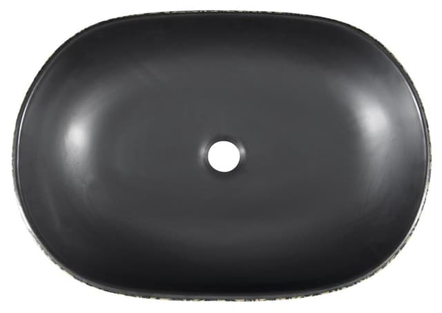 PRIORI umywalka ceramiczna 60x13,5 cm z niebieskim wzorem