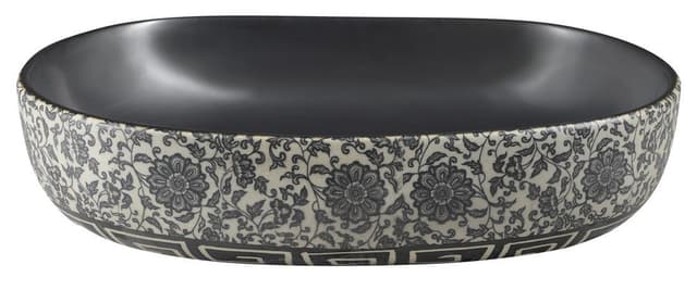 PRIORI umywalka ceramiczna 60x13,5 cm z niebieskim wzorem