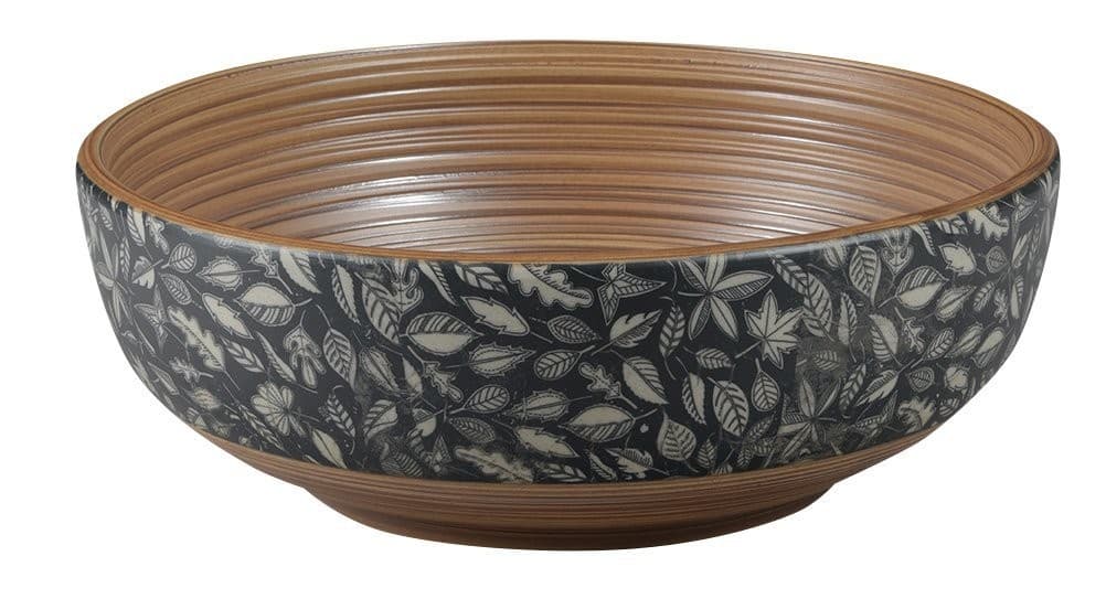 PRIORI okrągła umywalka ceramiczna 41 cm z brązowym wzorem