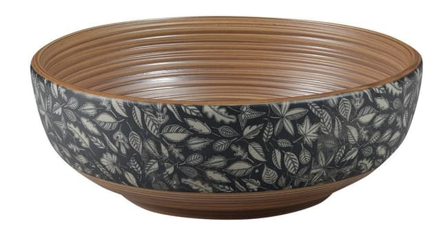 PRIORI okrągła umywalka ceramiczna 41 cm z brązowym wzorem