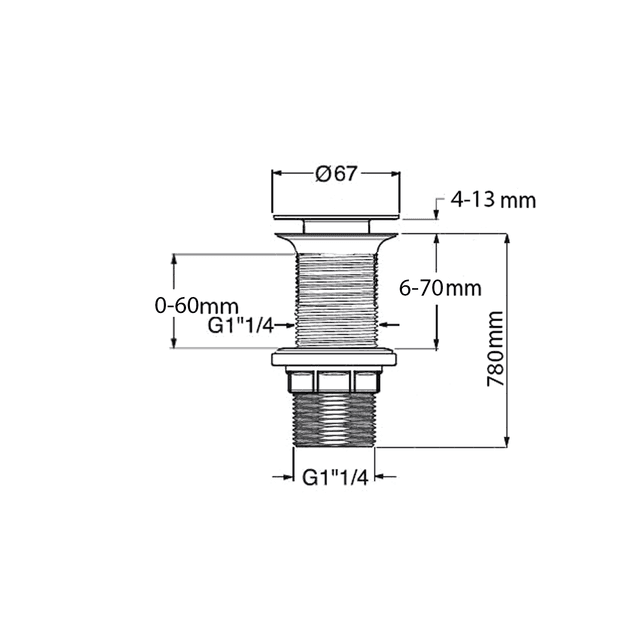 Korek umywalkowy Klik Klak ceramiczny 5/4'' (67 mm)