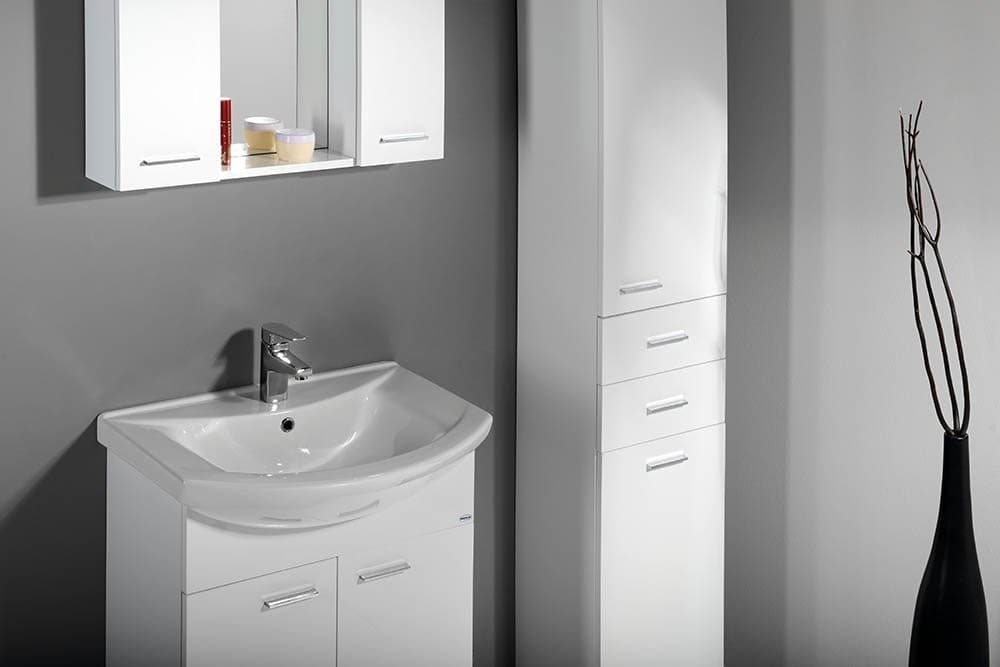 ZOJA/KERAMIA FRESH szafka wysoka z koszem 35x184cm, lewa