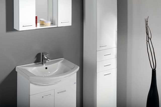 ZOJA/KERAMIA FRESH szafka wysoka z koszem 35x184cm, lewa