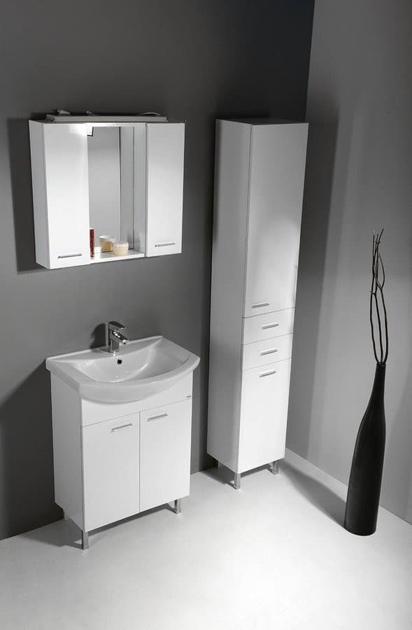 ZOJA/KERAMIA FRESH szafka wysoka z koszem 35x184cm, lewa