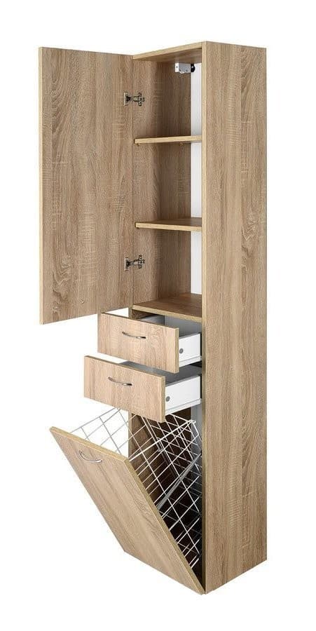 ZOJA KERAMIA FRESH szafka wysoka z koszem 35x184x29cm