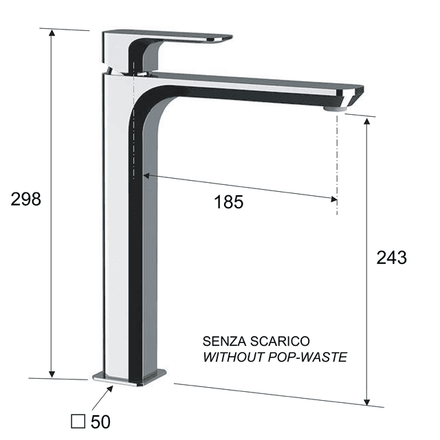 SPY wysoka bateria umywalkowa z przedłużoną wylewką