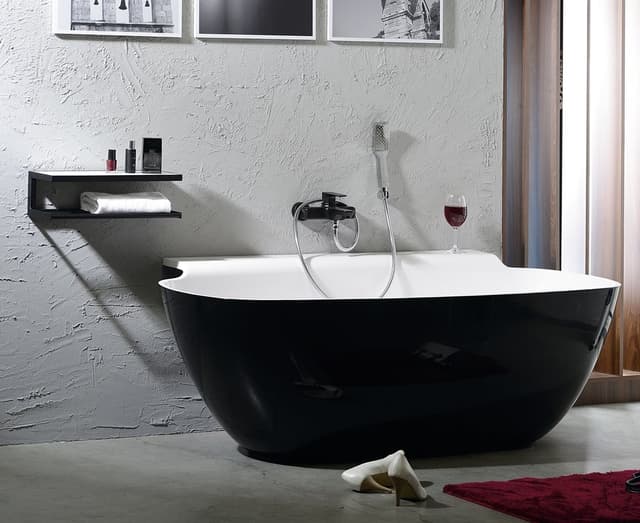 SPY bateria wannowa bez węża prysznicowego, matowa czarna