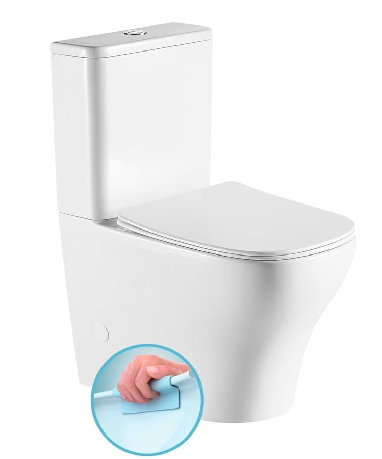 BELLO RIMLESS WC kompakt, odpływ poziomy/pionowy