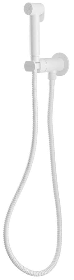 Bateria podtynkowa z prysznicem bidetowym, biały mat