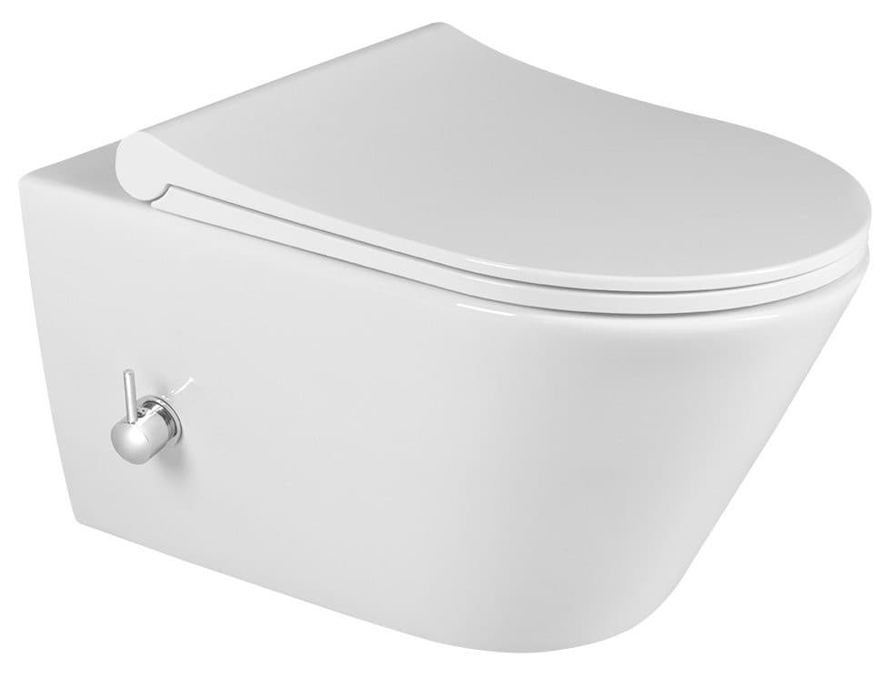 AVVA WC wiszące Rimless z prysznicem bidetowym 35,5x53 cm