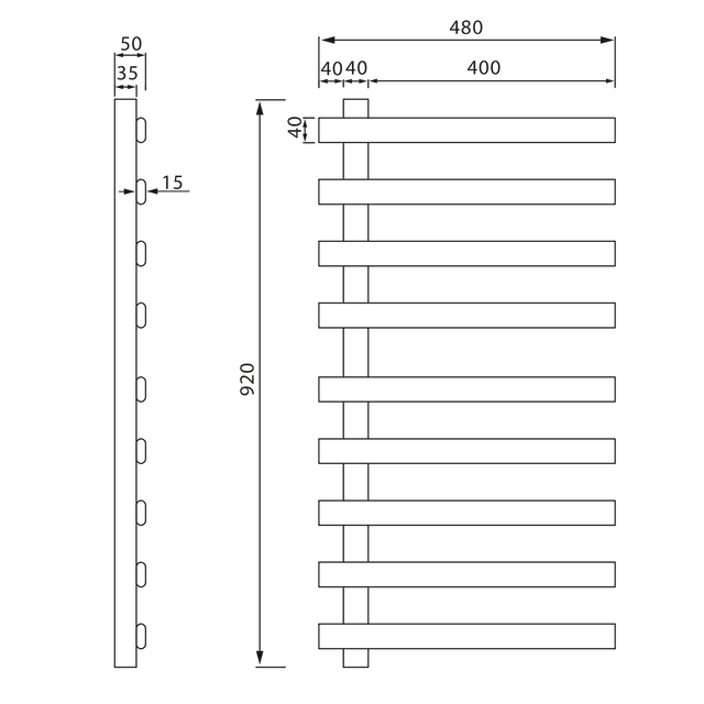 ELCOR elektryczna suszarka na ręczniki 128W biały mat