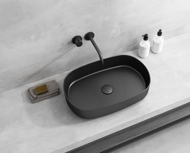 INFINITY OVAL ceramiczna umywalka nablatowa 55x36 cm