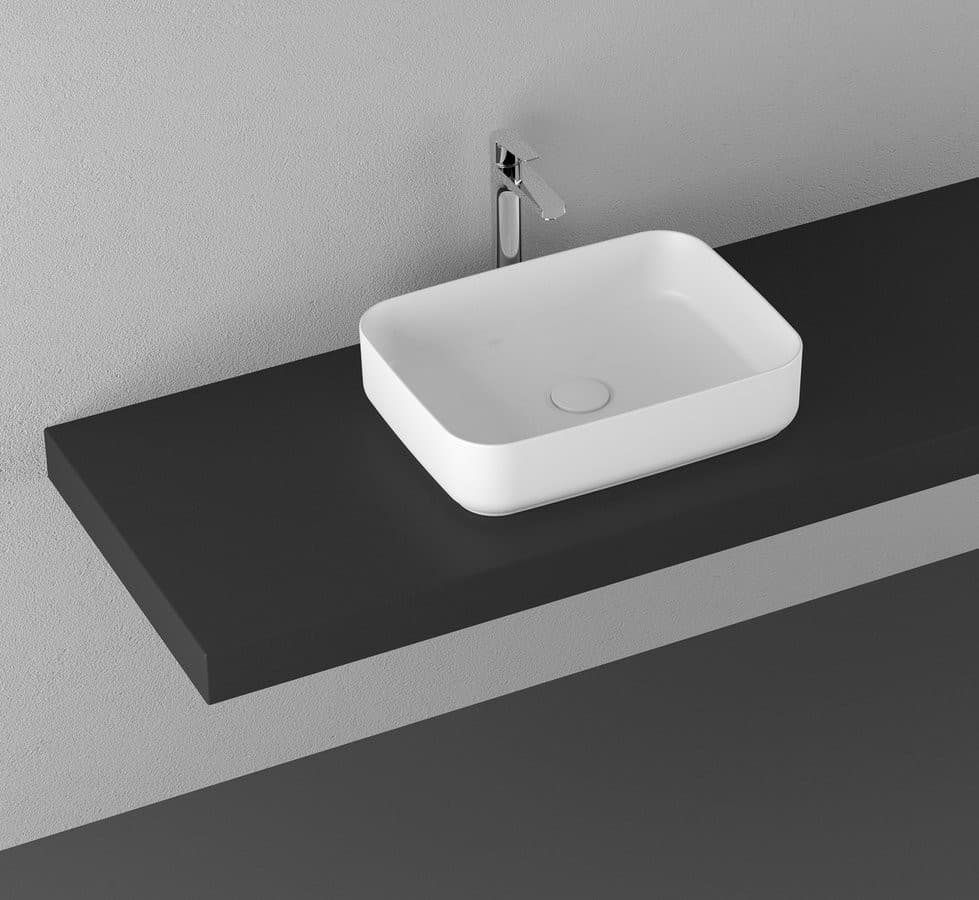 INFINITY RECTANGLE ceramiczna umywalka nablatowa 50x36 cm