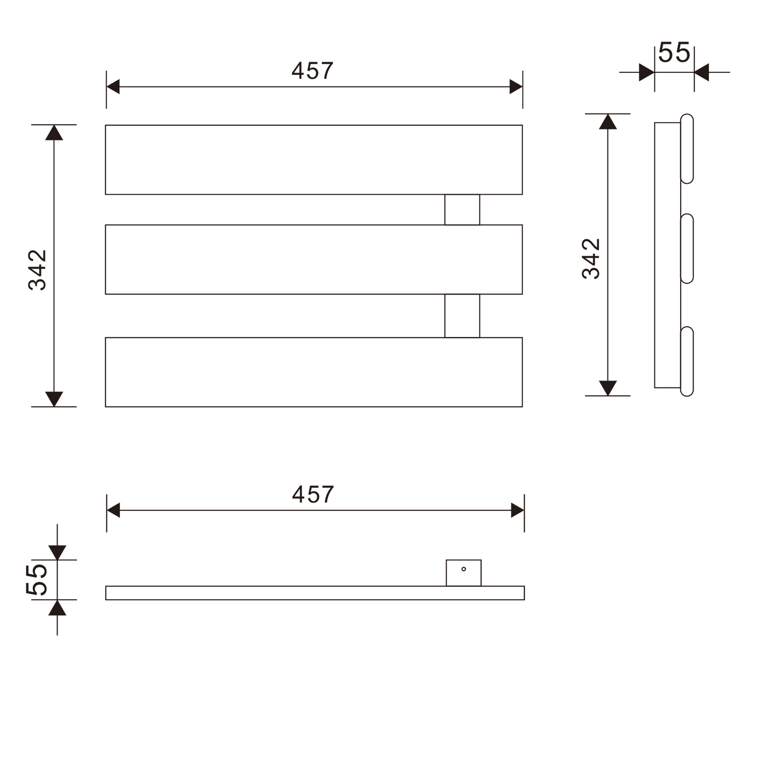 ELVIS elektryczna suszarka na ręczniki, 480x330x45mm