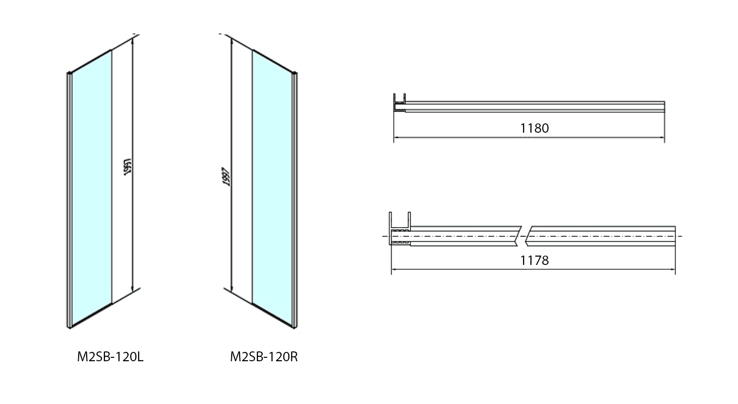 MODULAR SHOWER dodatkowy panel 1200 mm prawy