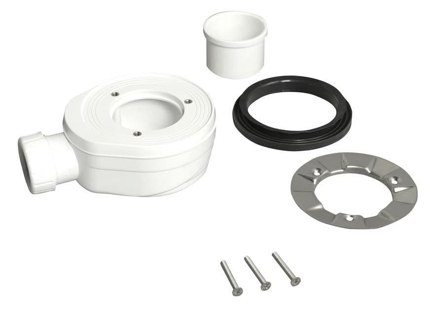 Niski syfon do brodzików 90mm z nierdzewnym kołnierzem