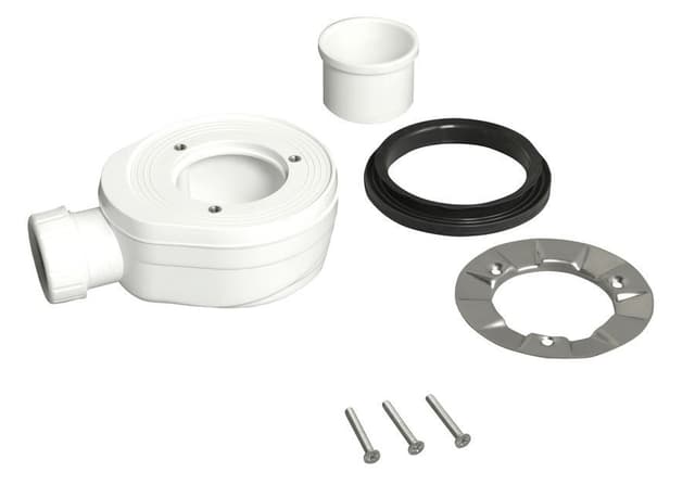 Niski syfon do brodzików 90mm z nierdzewnym kołnierzem