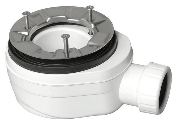 Niski syfon do brodzików 90mm z nierdzewnym kołnierzem