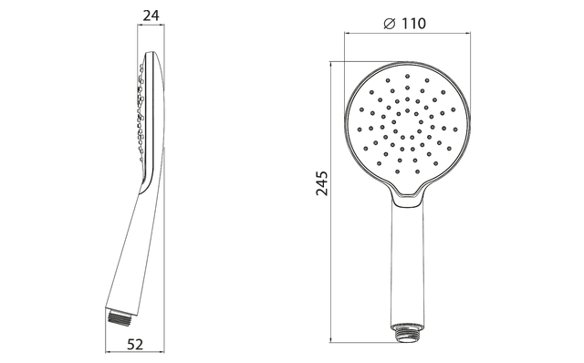 Słuchawka prysznicowa 1-funkcyjna 110mm ABS/chrom