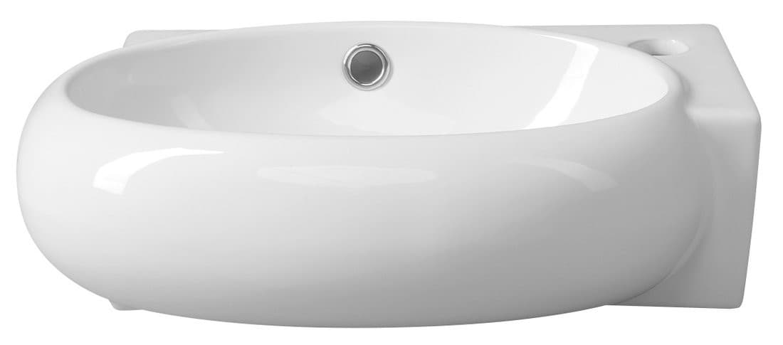 RIBERA umywalka ceramiczna 43x28,5 cm, ścienna z otworem na baterię