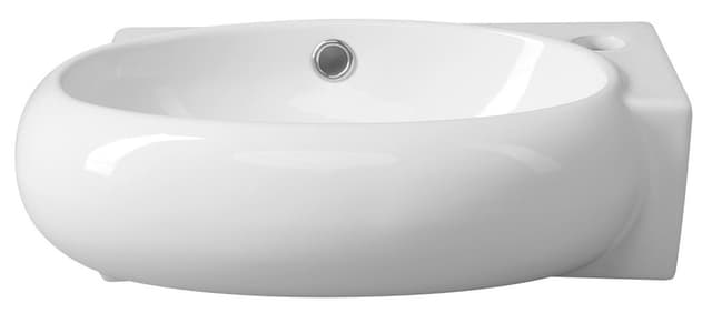 RIBERA umywalka ceramiczna 43x28,5 cm, ścienna z otworem na baterię