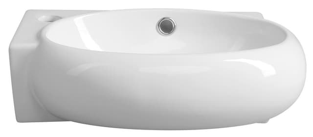 RIBERA umywalka ceramiczna 43x28,5 cm ścienna z otworem na baterię