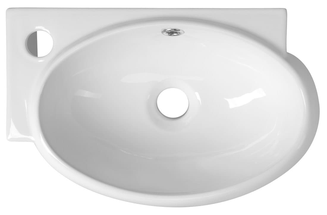 RIBERA umywalka ceramiczna 43x28,5 cm ścienna z otworem na baterię