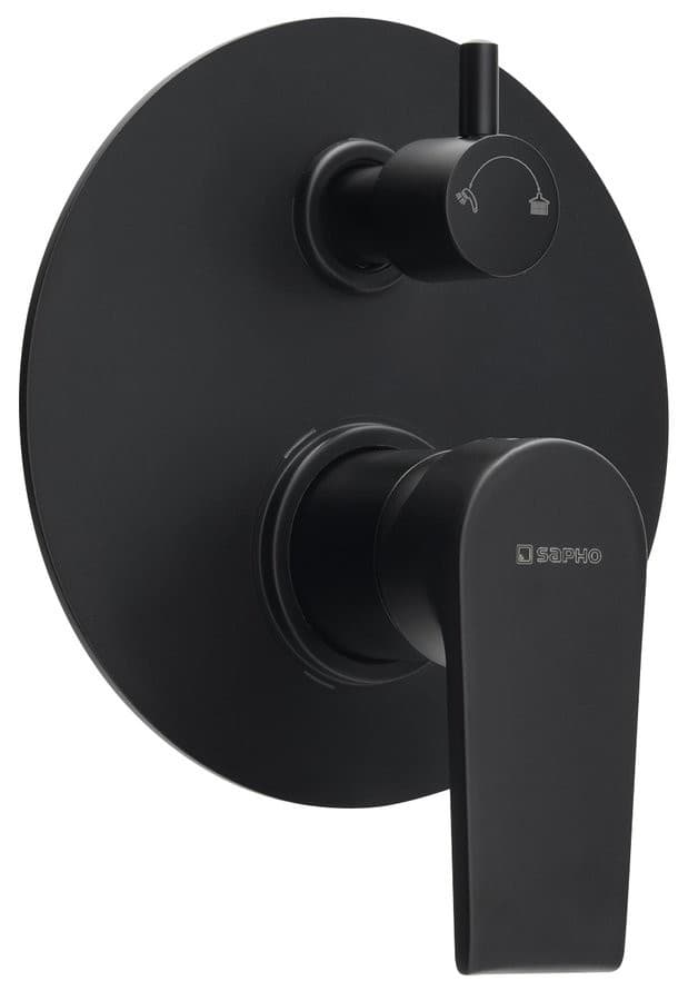 KAI bateria prysznicowa podtynkowa z 2 wyjściami, czarny mat