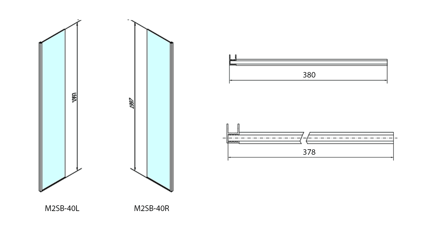MODULAR SHOWER panel lewy do ścianki modułowej 400 mm
