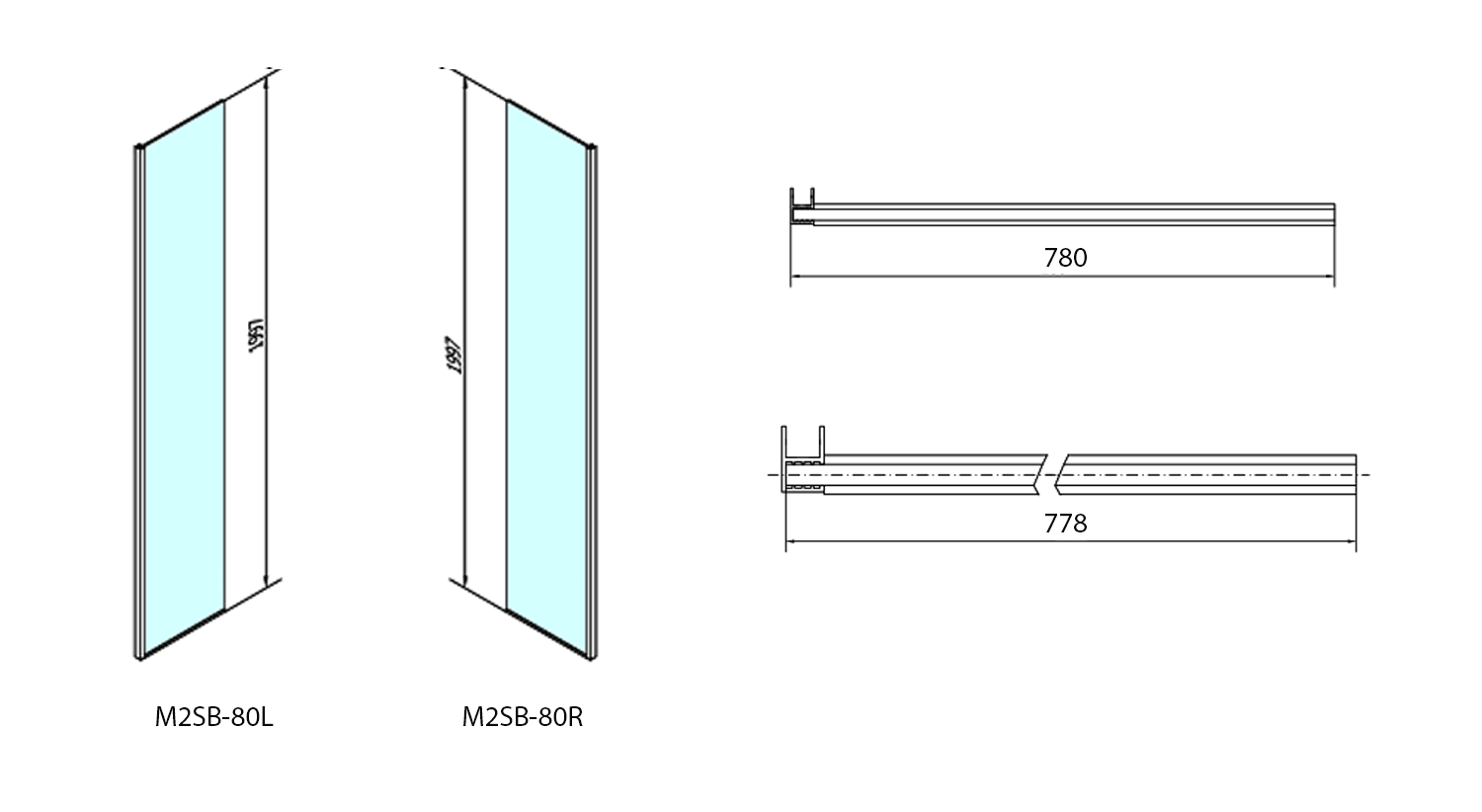MODULAR SHOWER panel dodatkowy 800 mm prawy do modułu MS2
