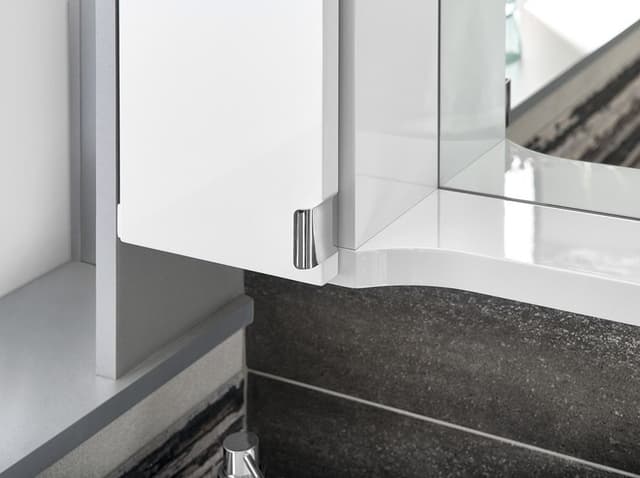 PULSE szafka z lustrem LED, 75x80x17 cm, lewa biała/antracyt (PU077L)