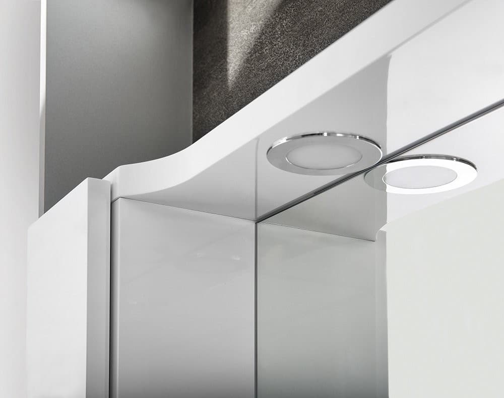 PULSE szafka z lustrem LED, 75x80x17 cm, lewa biała/antracyt (PU077L)