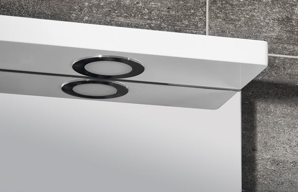 PULSE szafka z lustrem LED, 75x80x17 cm, lewa biała/antracyt (PU077L)