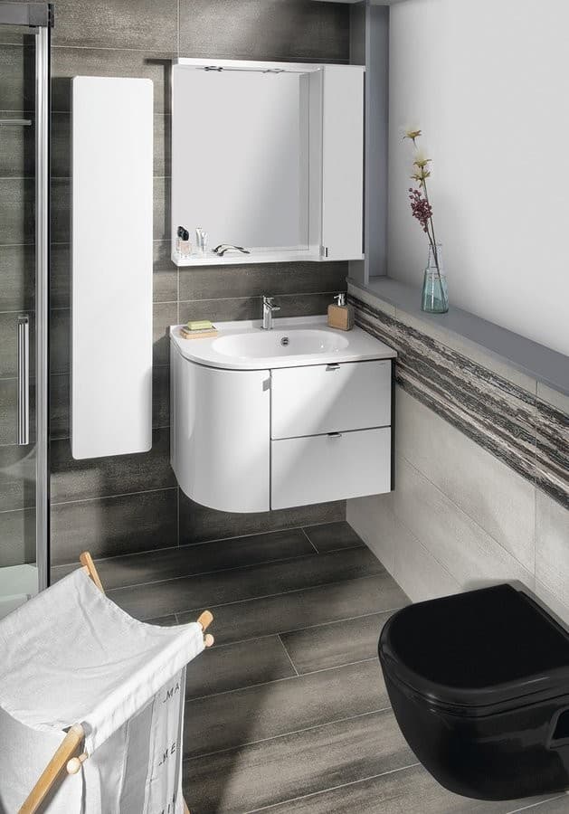 PULSE szafka z lustrem LED, 75x80x17cm, prawa