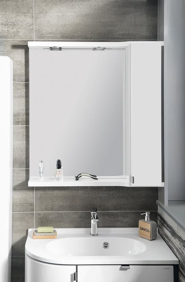 PULSE szafka z lustrem LED, 75x80x17cm, prawa