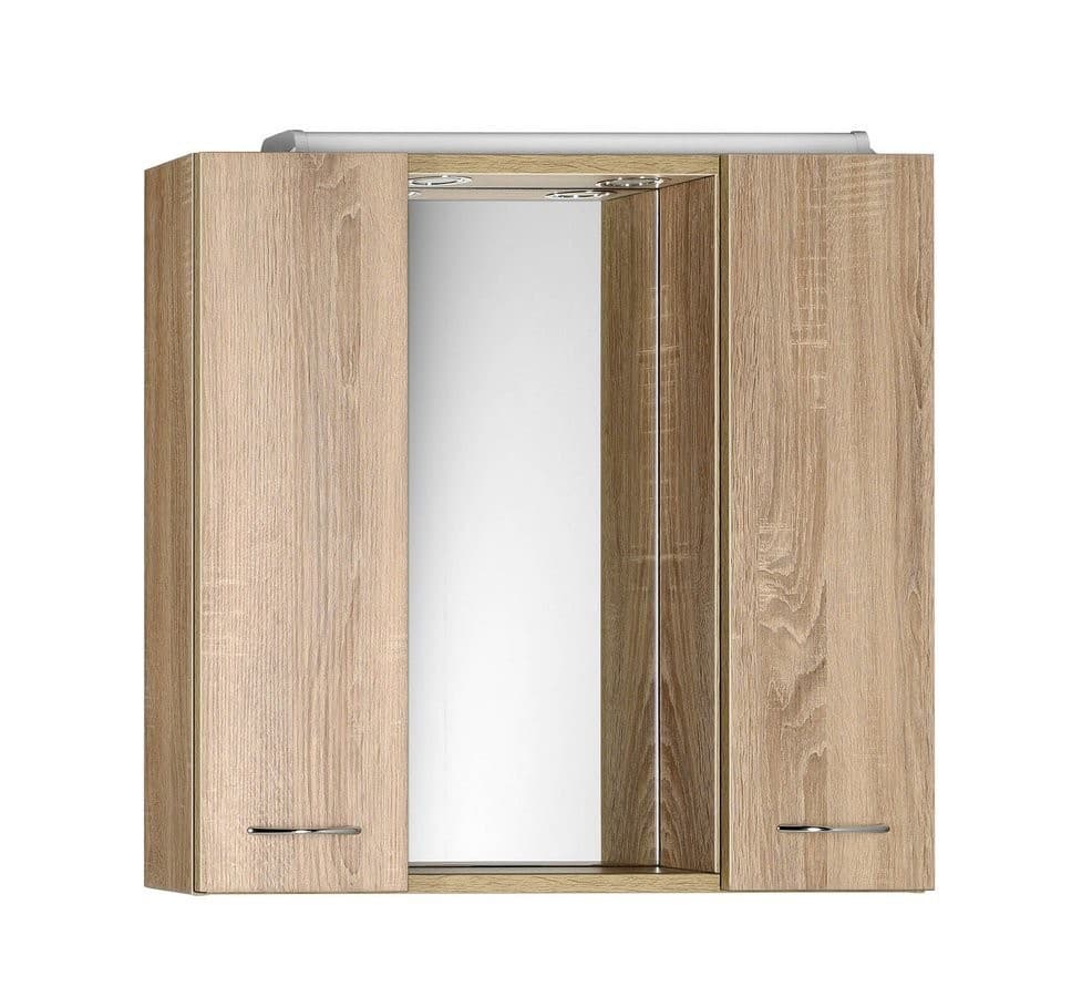 ZOJA KERAMIA FRESH szafka z lustrem, dąb platin 70x60x14cm