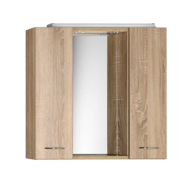 ZOJA KERAMIA FRESH szafka z lustrem, dąb platin 70x60x14cm
