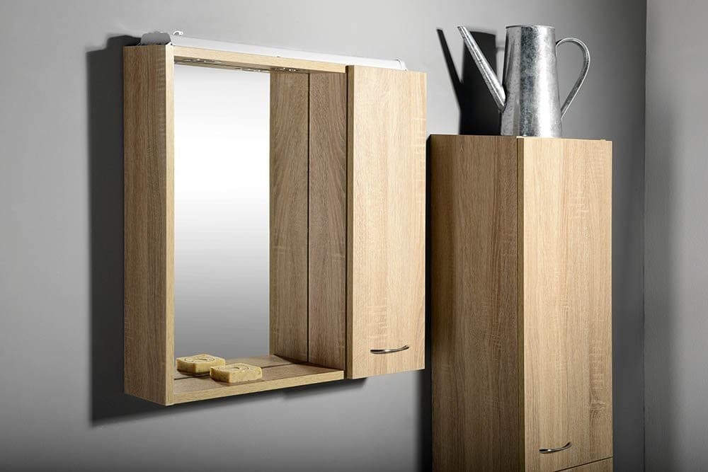 ZOJA KERAMIA FRESH szafka z lustrem 60x60cm, dąb platin