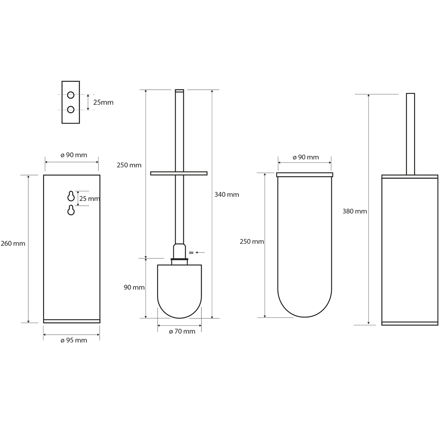 X-STEEL szczotka WC  stal nierdzewna szczotkowana (102313069)