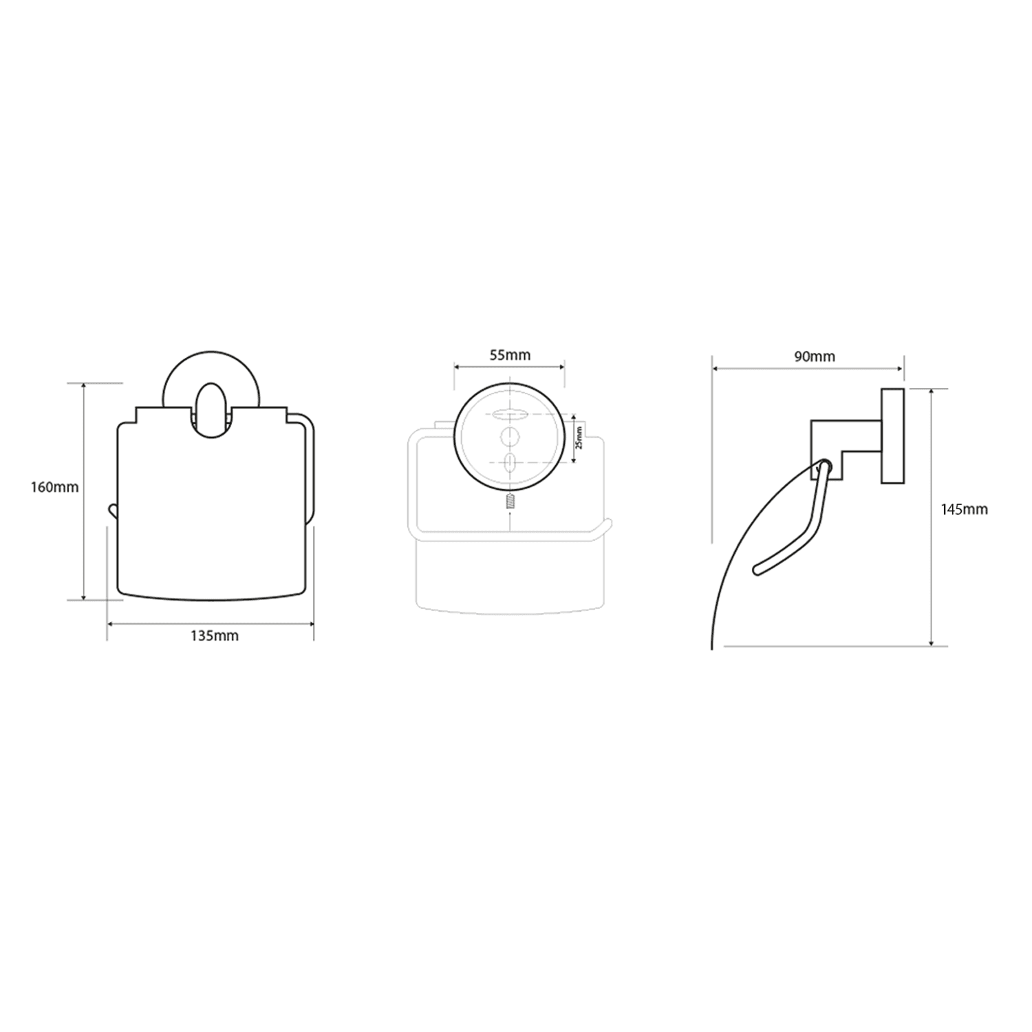 X-STEEL wieszak na papier toaletowy z przykrywką, stal nierdzewna