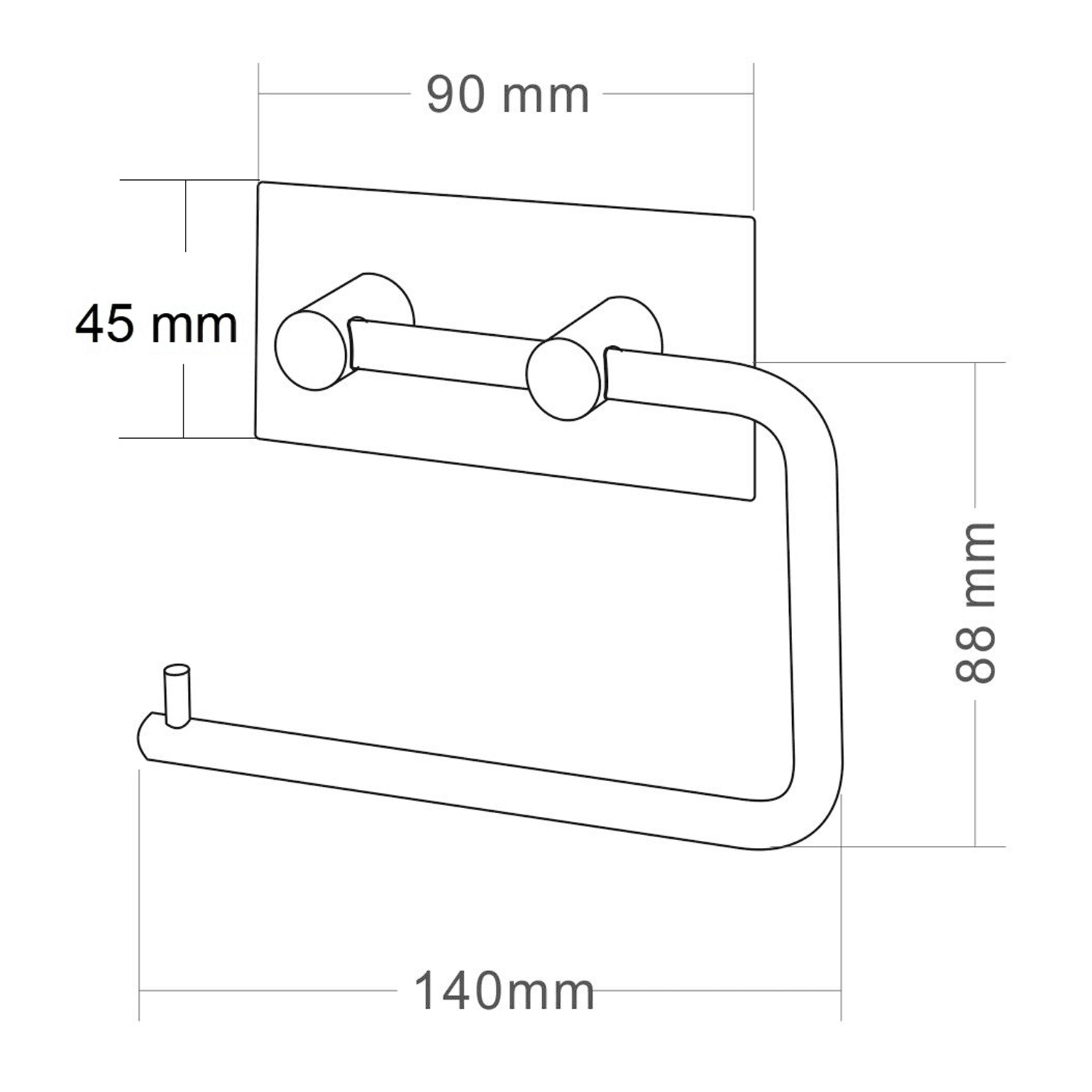 Samoprzylepny wieszak na papier toaletowy, stal nierdzewna