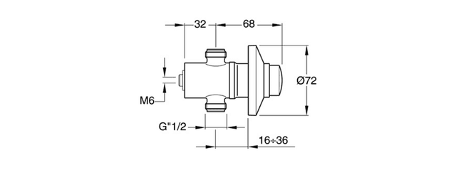 QUIK zawór prysznicowy samoczynnie zamykający, podtynkowy, chrom