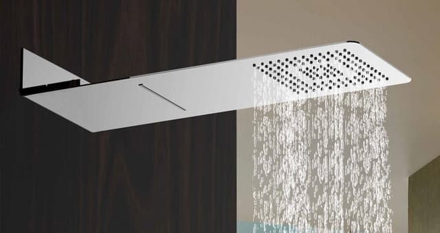 SLIM deszczownia ścienna z kaskadą 220x500mm, stal nierdzewna