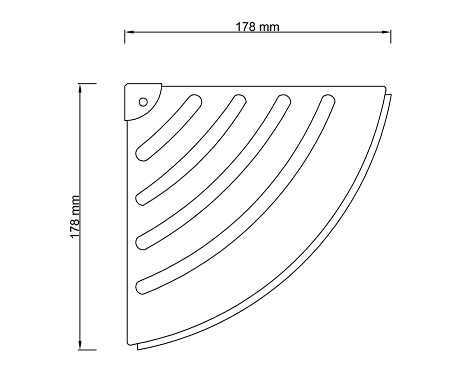 Półka narożna do kabiny prysznicowej SMART 178x178mm