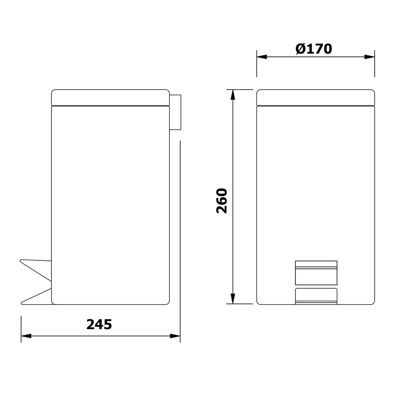 SIMPLE LINE kosz na śmieci okrągły 3l ze stali nierdzewnej