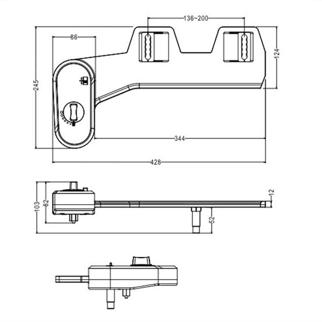 EASY CLEANING bidet do WC z regulowaną dyszą, zimna woda