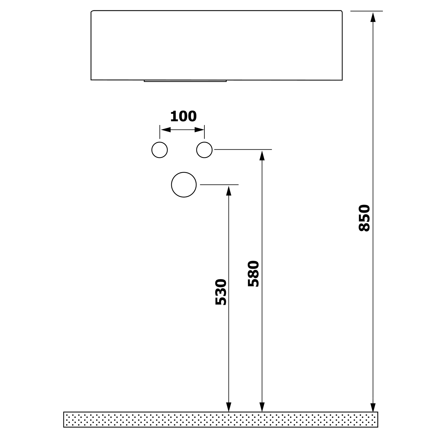 AMAROK umywalka kompozytowa 40x11x22cm z otworem na baterię