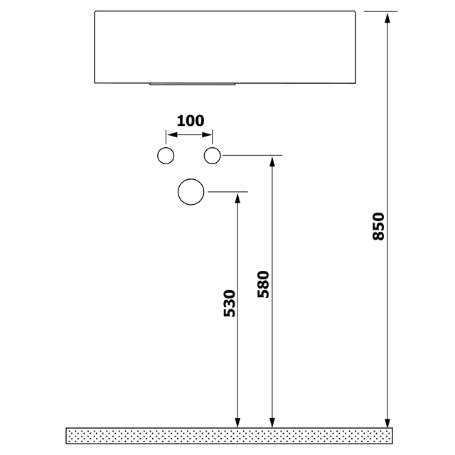AMAROK umywalka kompozytowa 40x11x22cm z otworem na baterię