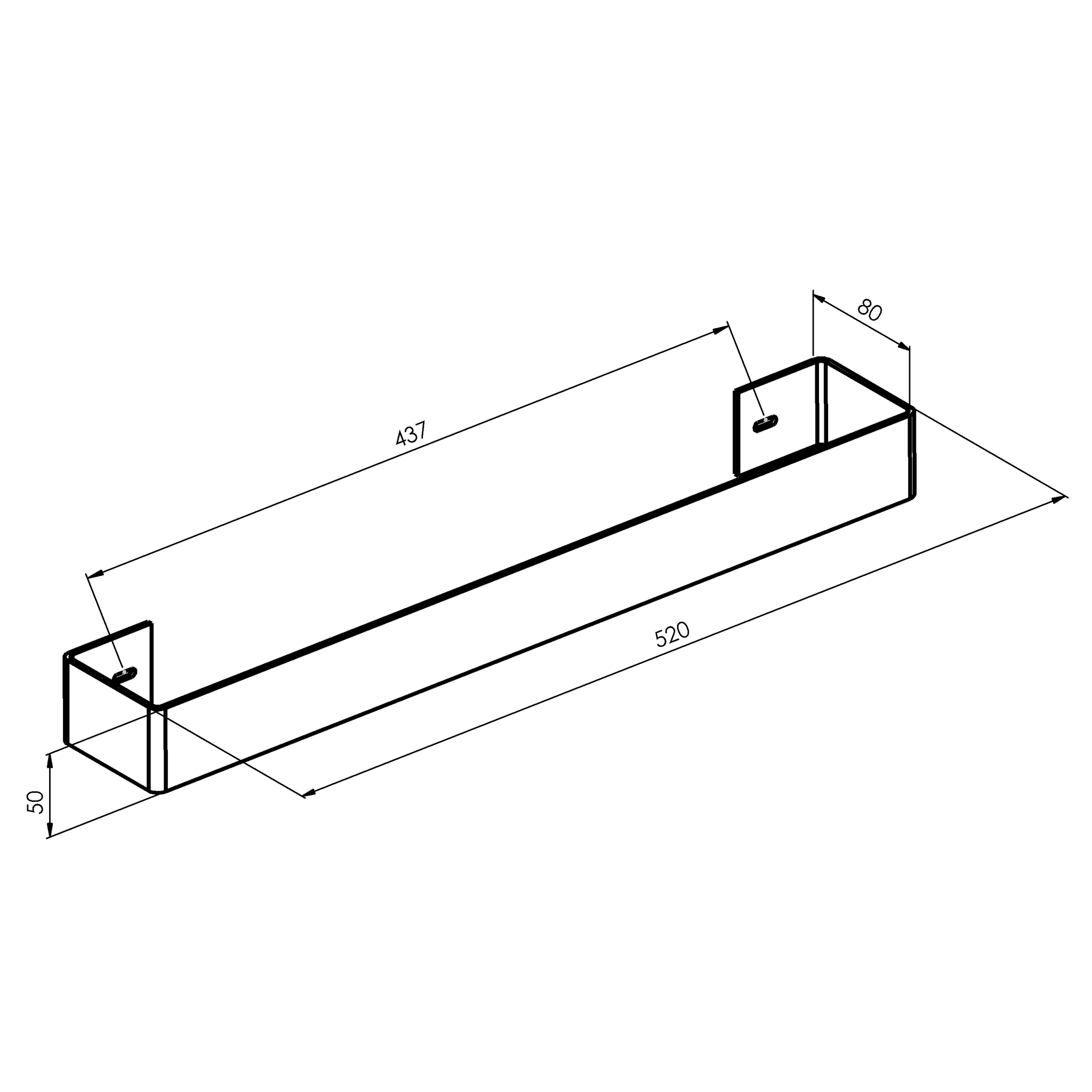 TABELLA wieszak na ręcznik 520mm ze stali nierdzewnej