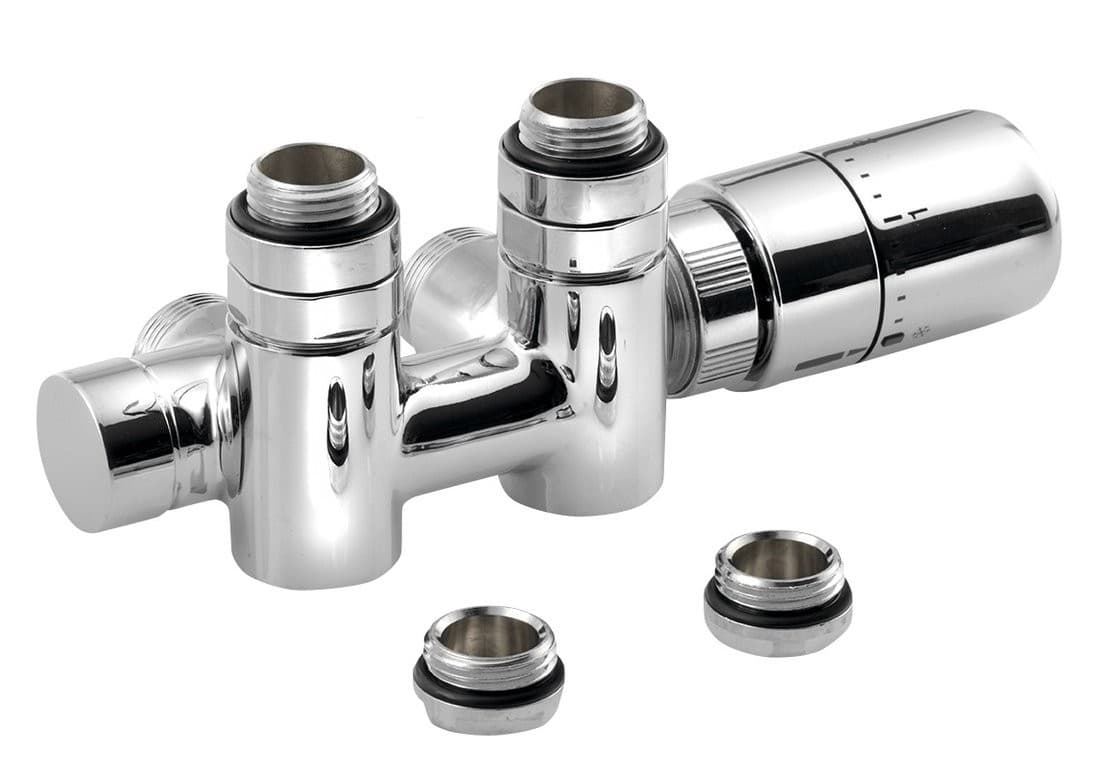 TWIN COMBI zestaw przyłączeniowy termostatyczny 50 mm prawy, chrom